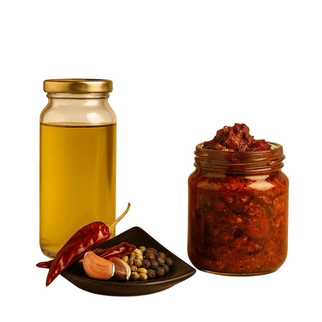 Fresh ingredients and chicken pickle